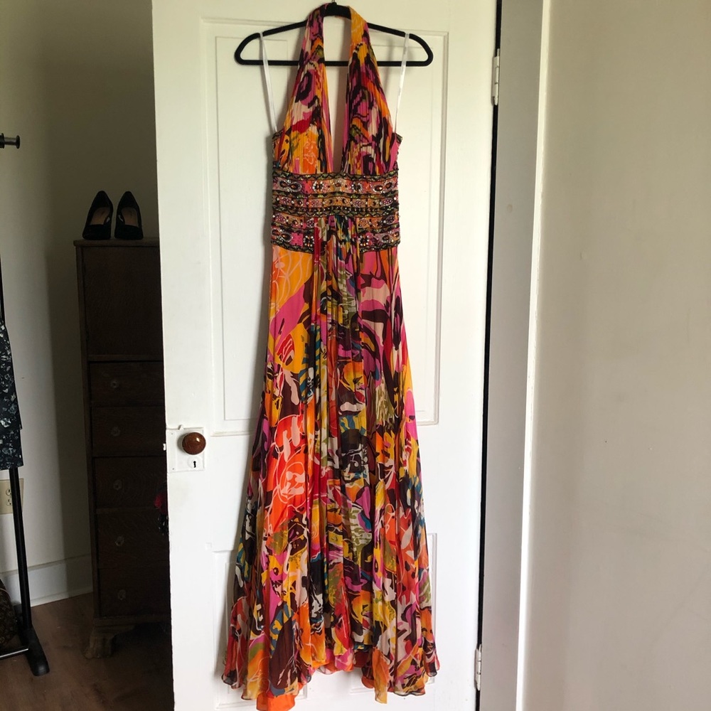 Tony Bowls beaded halter dress size 6